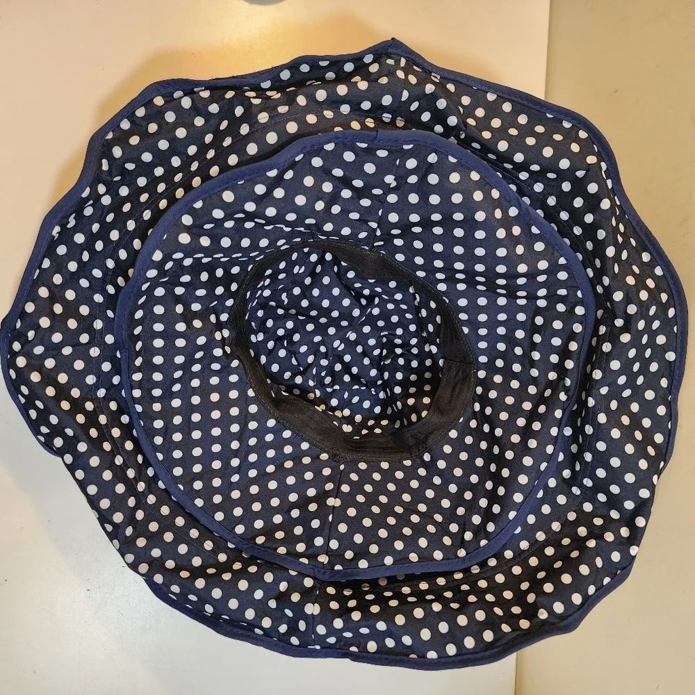 Fashion Women's Blue Wide Sun Convertible hat